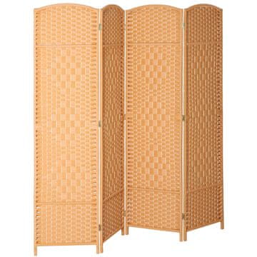 Homestar Prostorni razdelilnik 4-panelna zložljiva pregrada 180x1,7x180 cm rjava