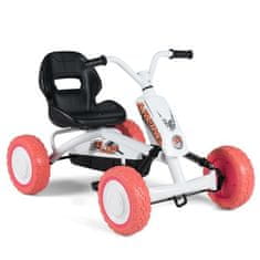 Costway Otroški pedalni gokart s 4 kolesi in sedežem z 2 položajema, bel