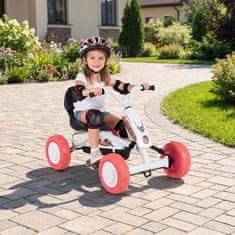Costway Otroški pedalni gokart s 4 kolesi in sedežem z 2 položajema, bel