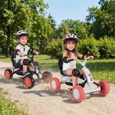 Costway Otroški pedalni gokart s 4 kolesi in sedežem z 2 položajema, bel