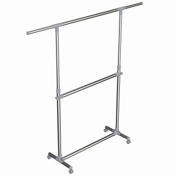 Songmics Oblečni regal 49x101x113 cm srebrn nastavljiv