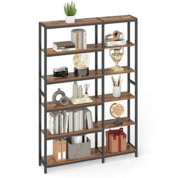 Songmics Knižna polica 6-nadstropna kotna polica 24x102x175.2 cm rjava