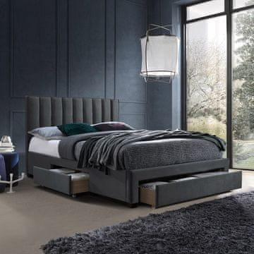 Homestar Postelja GRACE 160x200 cm, temno siva