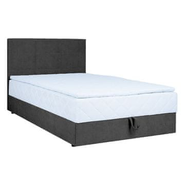 Homestar Postelja LEVI 140x200 cm, temno siva z vzmetnico