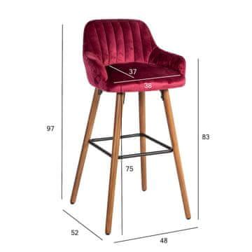 Homestar Barski stol ARIEL, bordo