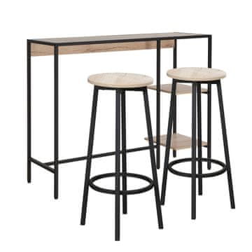 Homestar Bar set Hedvig miza in 2 barska stola, jesen črna