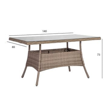 Homestar Miza TOSCANA 140x80x73 cm, bež