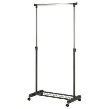 Homestar Voziček za obešalnike FRANK 83x43x93,5-168 cm črno-kromiran