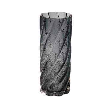 Homestar Vaza LAURO D10xV25 cm, sivo steklo