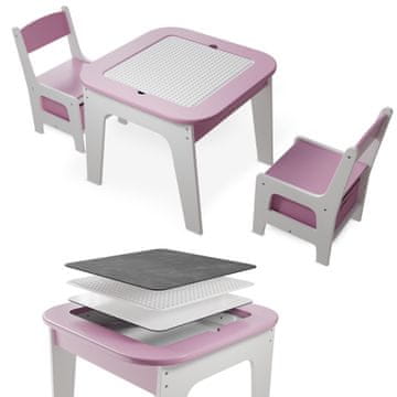 Homestar Otroška miza in stol Milou 60x60x50 cm roza