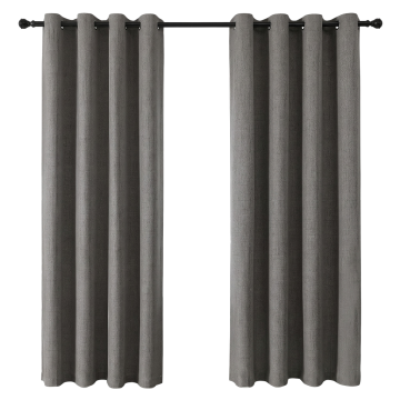 Zatemnitvene zavese Joydeco, 2 kosa, 140x220 cm, imitacija lanu, termoizolacija, 100% zatemnitev, zmanjšanje hrupa, kovinske zanke, sive