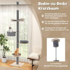 Northio Praskalnik visok strop 236-271 cm od tal do stropa mačje pohištvo lesno sivo