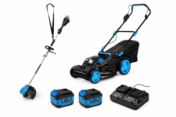Hoegert ODPRODAJA! Zmogljiv set za urejanje vrta in okolice: Kosilnica 43cm + Trimer + 2x 6Ah Baterije in Polnilec