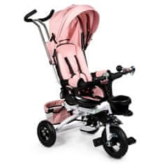 Northix 360° vrtljiv tricikel Deluxe s streho roza ECOTOYS
