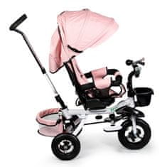 Northix 360° vrtljiv tricikel Deluxe s streho roza ECOTOYS