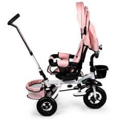 Northix 360° vrtljiv tricikel Deluxe s streho roza ECOTOYS