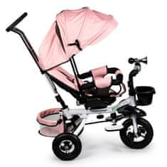 Northix 360° vrtljiv tricikel Deluxe s streho roza ECOTOYS