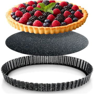 Northix Granitni pekač za tart s snemljivim dnom 28x3 cm