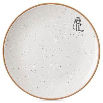 Northix Bež keramični desertni krožnik 20 cm