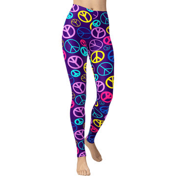 Nikcorp Ženske športne pajkice Casual 80. leta Hipijevske Vijolične L-XXL, visokoelastične, zračne, mehke, 4-way stretch, srednji/visok pas, za fitnes, ples, festivale, tematske zabave