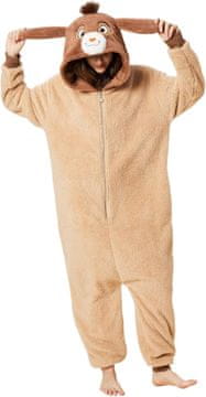 Kigurumi Onesie kostým koza Béžová S, mäkký velúr shu, zips, 2 vrecká, kapucňa, ideálny na párty, domov, pyžamo, Halloween, festivaly, unisex, veľkosť S