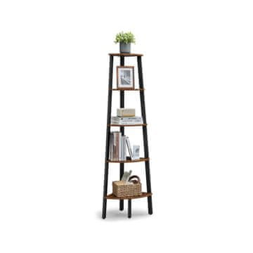 Songmics Kotna polica 5 polic 32.5x159x34 cm rjava