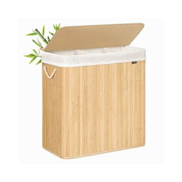 Songmics Košara za perilo 60x40x61.5 cm naravna shramba