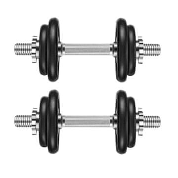 Songmics Set uteži 2 v 1 z povezovalno palico 2x10 kg črna