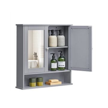 Songmics Ogledalo omarica 56.5x58.5x13 cm siva