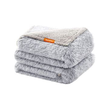 Songmics Plišasta odeja za psa 229x203 cm siva