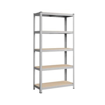 Songmics Shranjevalna polica 180x90x40 cm srebrna