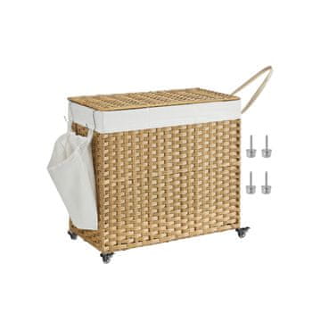 Songmics Košara za perilo 70x36x66 cm naravna