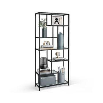 Songmics Knjižna omara 6 polic 30x80x180 cm Črna