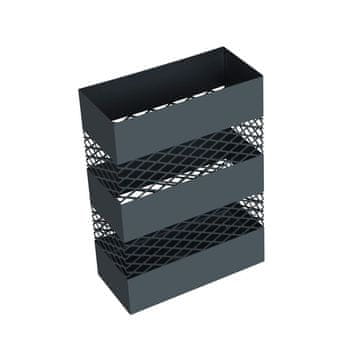 Songmics Stojalo za dežnik pravokotno 28x12x41 cm sivo