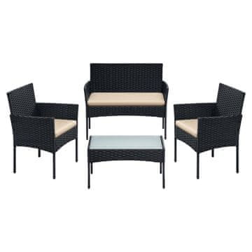 Songmics Set vrtnega pohištva 3-delni 56.5x54.5x81.5 cm rjav