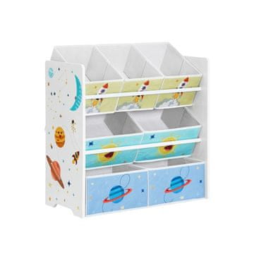 Songmics Polica za shranjevanje igrač 29.5x62.5x60 cm bela