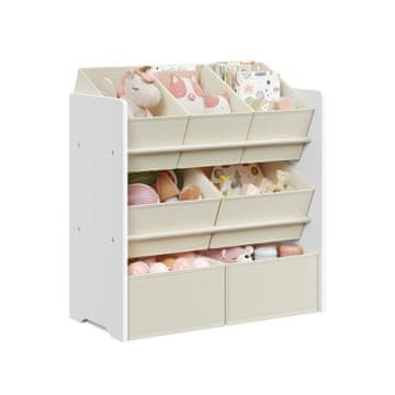 Songmics Polica za shranjevanje igrač 29.5x62.5x60 cm bela