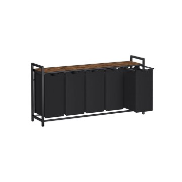 Songmics Košara za perilo 2 odstranljivi vreči 73x33x72 cm rjava