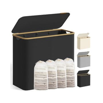 Songmics Košara za perilo 78x38.5x70.5 cm Črna