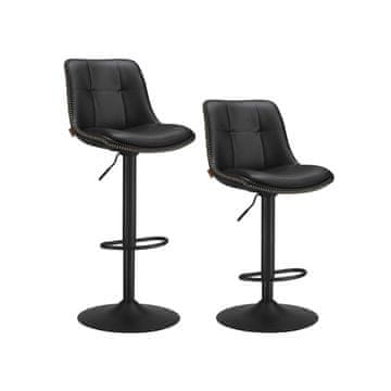 Songmics Set barskih stolov nastavljive višine 44x48x90-112 cm Črna