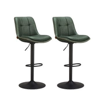 Songmics Set barskih stolov nastavljiv 44x48x90-112 cm zelen