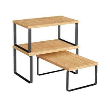 Songmics Komplet začimbnikov 3-delni 29.7x19.5x15.8 cm Črna Bež