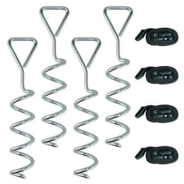 Homestar Set vijakov za pritrditev tal 4 kosi 32x8 cm srebrna