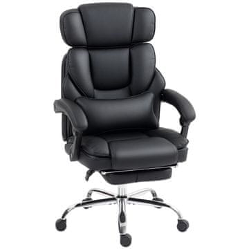 Homestar Pisarna stol Ergonomičen nastavljiv vrtljiv stol z ledveno oporo in naslonjalom za noge 69x72x118-126 cm Črn