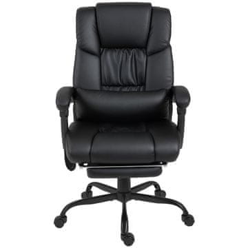 Homestar Pisarniški stol ergonomski z masažno funkcijo, visok naslon za hrbet, naslon za noge, črn