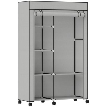 Homestar Oblekalna omara, 6 polic, 1 obešalna palica, 103x43x162,5 cm, svetlo siva