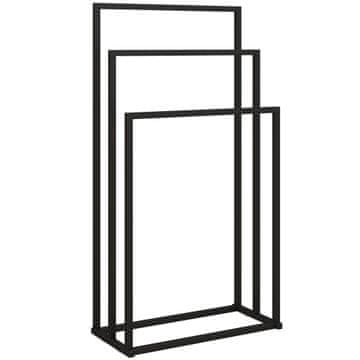 Homestar Samostoječi obešalnik za brisače s 3 palicami 45x21,5x85 cm črne barve