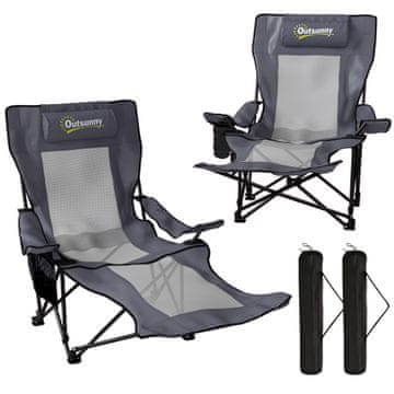 Homestar Set kamp stolov 2 kosa 80x125x92-100 cm temno siva