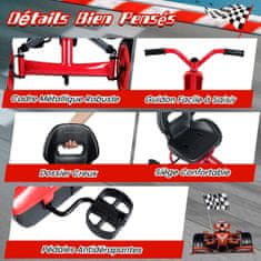 Costway Otroški pedalni gokart z 2-pozicijskim nastavljivim sedežem, 4 kolesa odporna proti obrabi, rdeč