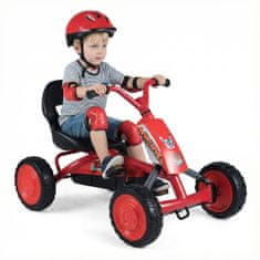 Costway Otroški pedalni gokart z 2-pozicijskim nastavljivim sedežem, 4 kolesa odporna proti obrabi, rdeč